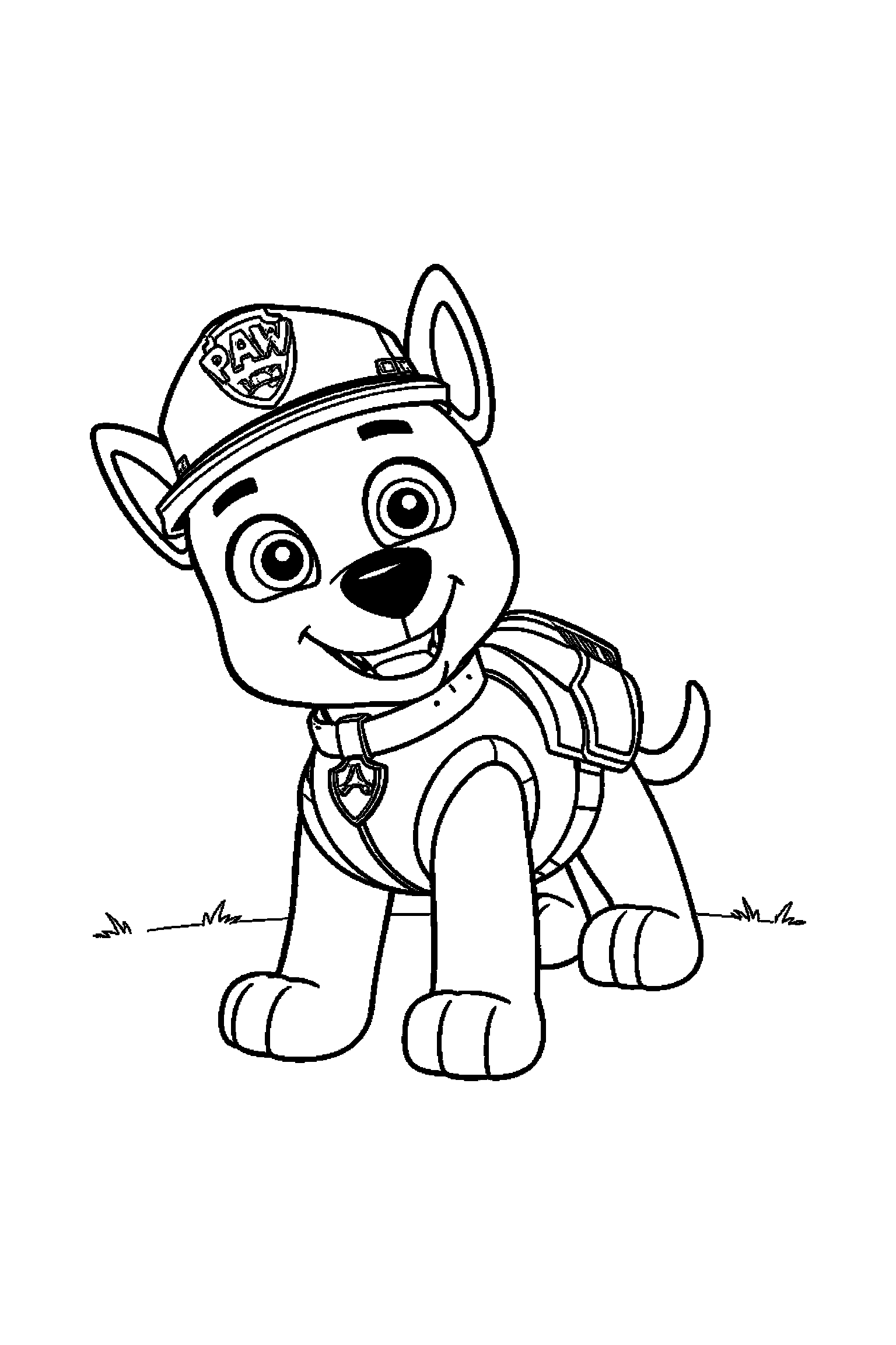 Coloriage Pat Patrouille gratuit à imprimer : Marcus posé au centre de la page