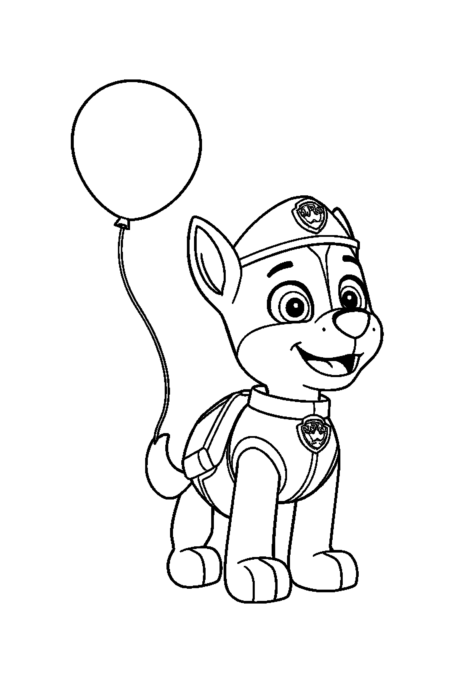 Coloriage Pat Patrouille gratuit à imprimer : Ruben avec un ballon rond