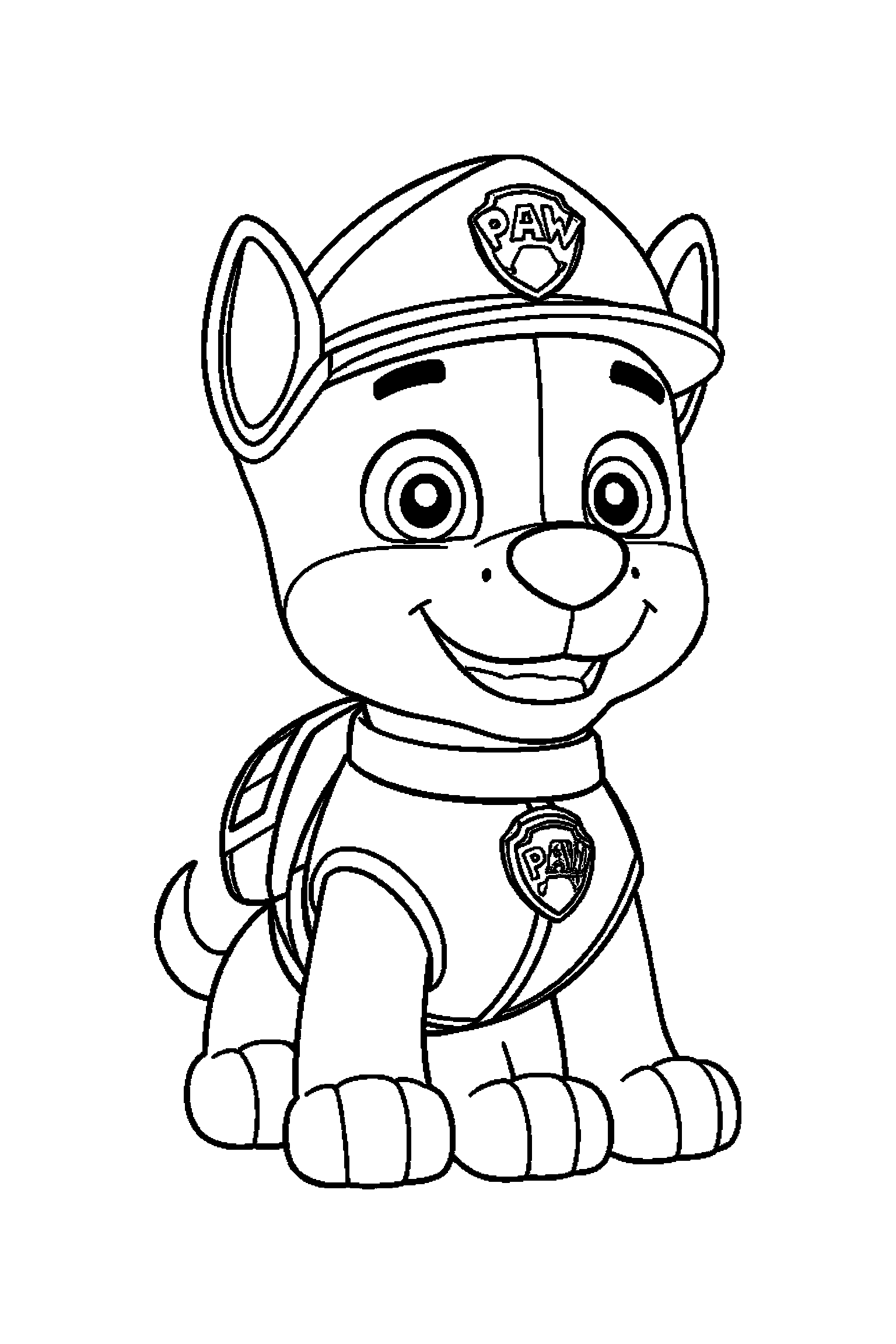 Coloriage Pat Patrouille gratuit à imprimer : Ryder en portrait facile à colorier