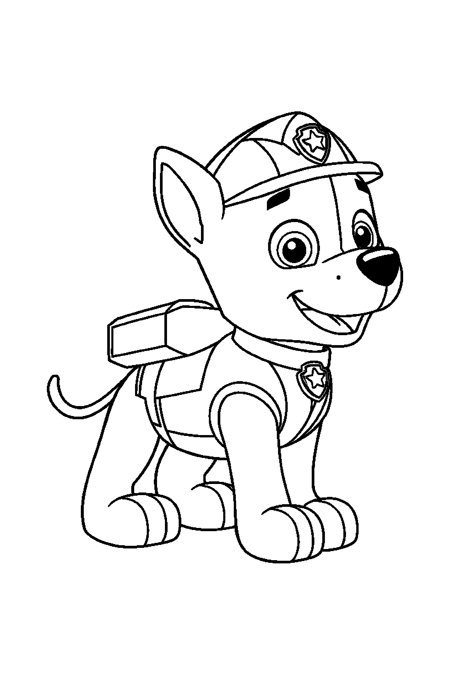 Coloriage Pat Patrouille gratuit à imprimer : Marcus debout avec une posture simple et lisible
