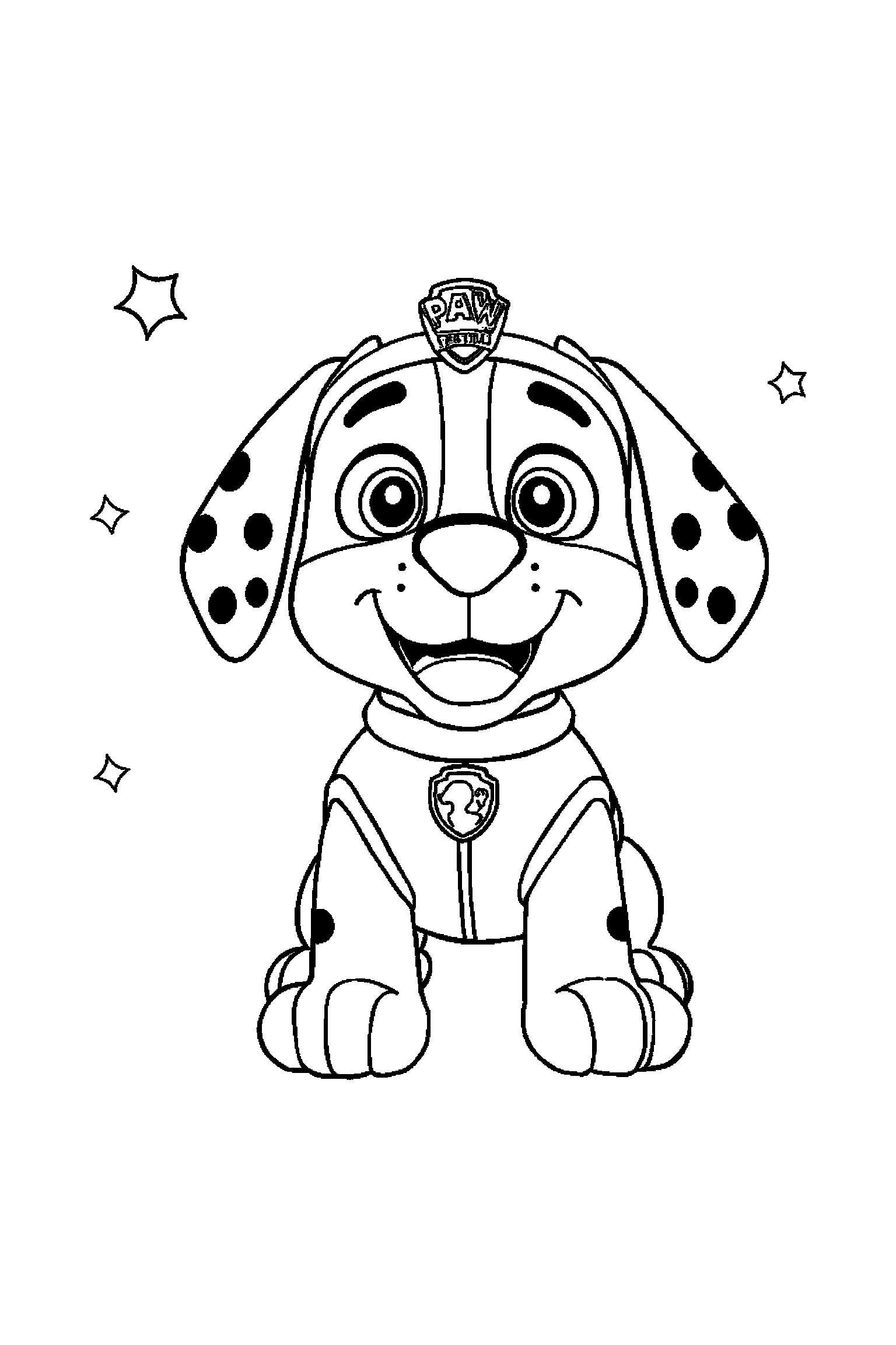 Coloriage Pat Patrouille gratuit à imprimer : Rocky avec deux mains visibles et simples