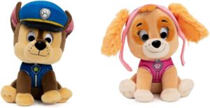 Peluche Pat Patrouille Stella et Chase 15 cm
