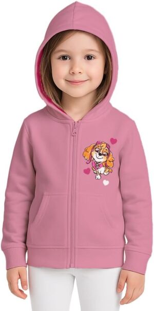 Veste à capuche zippée Pat Patrouille rose
