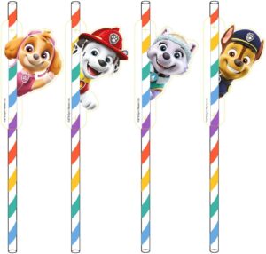 8 pailles Pat Patrouille en papier 19,7 cm