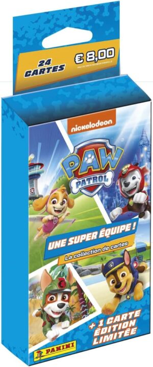 Blister cartes Pat' Patrouille Panini 4 pochettes + 1 carte limitée