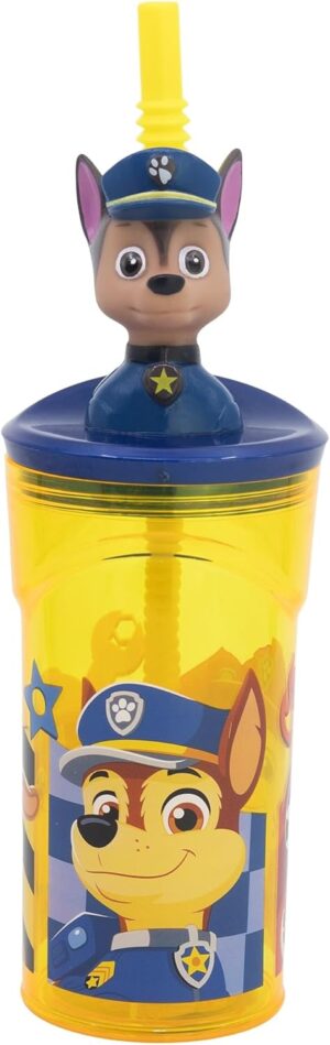 Gobelet Pat Patrouille avec paille et couvercle 360 ml