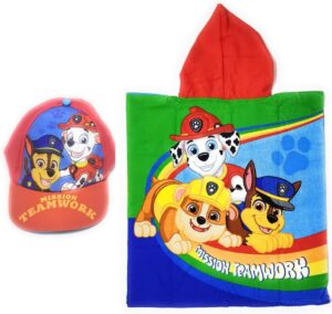 Pack poncho et casquette Pat Patrouille rouge