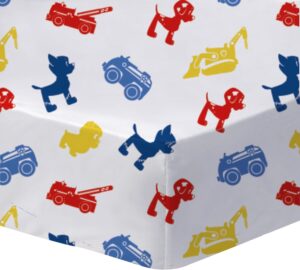 Drap housse Pat Patrouille 90x190/200 cm blanc