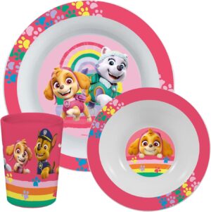 Set de vaisselle Pat Patrouille 3 pièces Stella et Everest