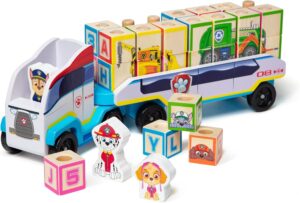 Camion a blocs alphabet Pat Patrouille en bois 33 pieces