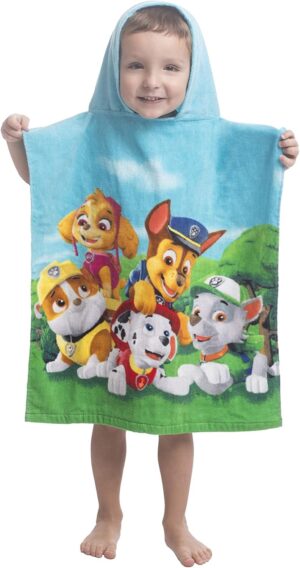Poncho de bain Pat Patrouille à capuche 50 x 115 cm