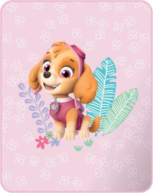 Plaid polaire Pat' Patrouille Stella 110 x 140 cm rose
