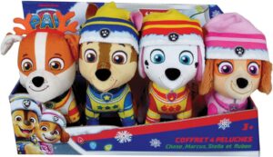 Coffret de 4 peluches Pat Patrouille 12 cm