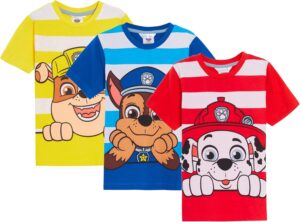 Lot de 3 t-shirts Pat Patrouille Chase Marcus Ruben