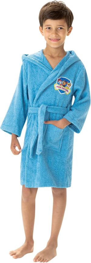 Peignoir Pat Patrouille enfant coton bleu 6/8 ans