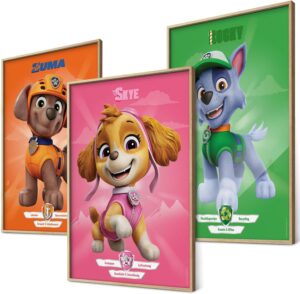 Lot de 3 affiches Pat Patrouille Stella Rocky Zuma