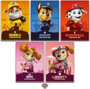 Lot de 5 affiches Pat Patrouille A4