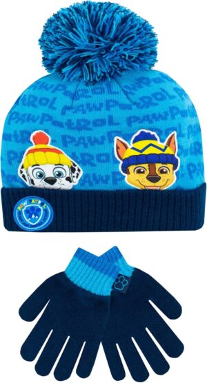 Ensemble hiver Pat Patrouille bonnet et gants Chase