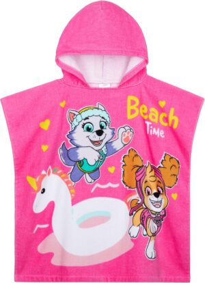 Poncho de bain Pat Patrouille à capuche Stella et Everest