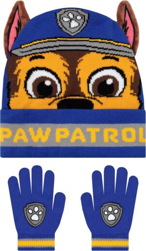 Ensemble bonnet et gants Pat Patrouille Chase bleu