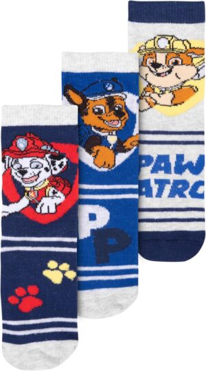 Lot de 3 paires de chaussettes Pat Patrouille bleu