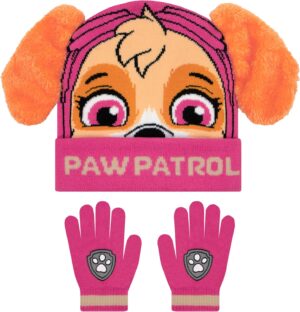 Bonnet et gants Stella avec oreilles 3D Pat Patrouille