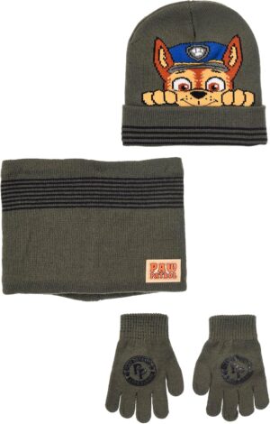 Ensemble bonnet, tour de cou et gants Pat' Patrouille