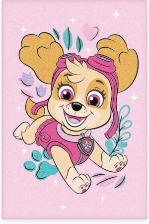 Tapis Pat' Patrouille rose 50 x 75 cm