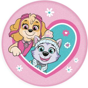 Tapis rond La Pat' Patrouille 80 cm rose
