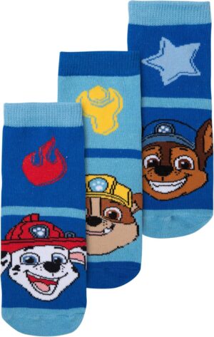 Lot de 3 paires de chaussettes Pat Patrouille bleu