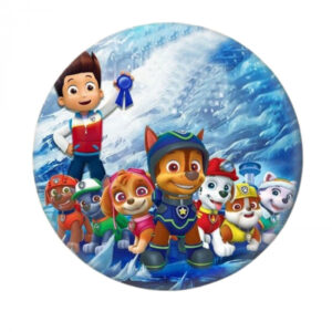 Badge Pat Patrouille - Ryder et les chiots à la neige - 5,8 cm