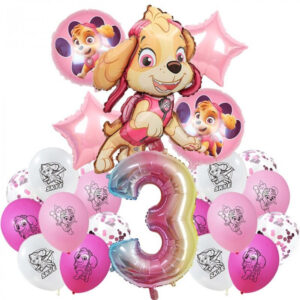 Kit ballons anniversaire 3 ans Stella Pat Patrouille - 81x45x41 cm