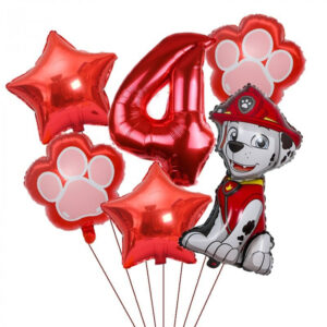 Kit ballons anniversaire 4 ans Marcus - Pat Patrouille (81x45x41 cm)