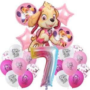 Kit ballons anniversaire Pat Patrouille 7 ans Stella