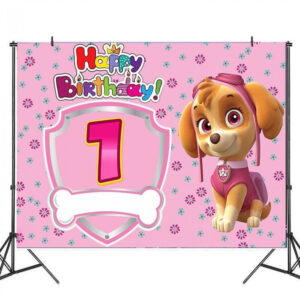 Toile de fond anniversaire Pat Patrouille 1 an Stella