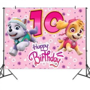 Toile de fond anniversaire Pat Patrouille 10 ans