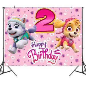 Toile de fond anniversaire Pat Patrouille 2 ans