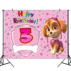 Toile de fond anniversaire Pat Patrouille 3 ans Stella