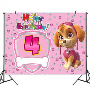 Toile de fond anniversaire Pat Patrouille 4 ans