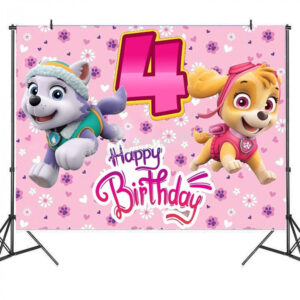 Toile de fond 4 ans Stella et Everest Pat Patrouille