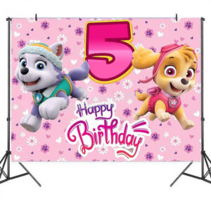 Toile de fond anniversaire Pat Patrouille 5 ans