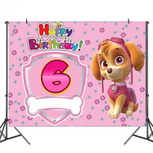 Toile de fond anniversaire Pat Patrouille Stella 6 ans