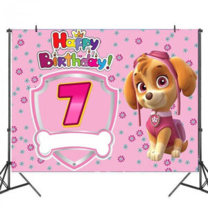 Toile de fond anniversaire Pat Patrouille Stella 7 ans