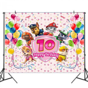 Toile de fond anniversaire Pat Patrouille ballons
