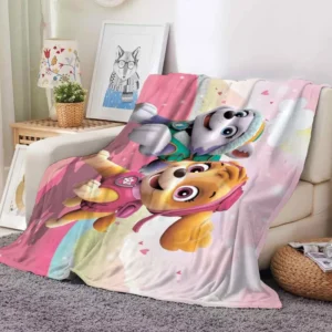 Plaid Pat Patrouille Stella et Everest flanelle 75x100 à 150x200 cm