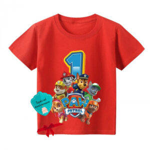 T-Shirt Pat Patrouille équipe au complet - chiffre au choix (3-13 ans)