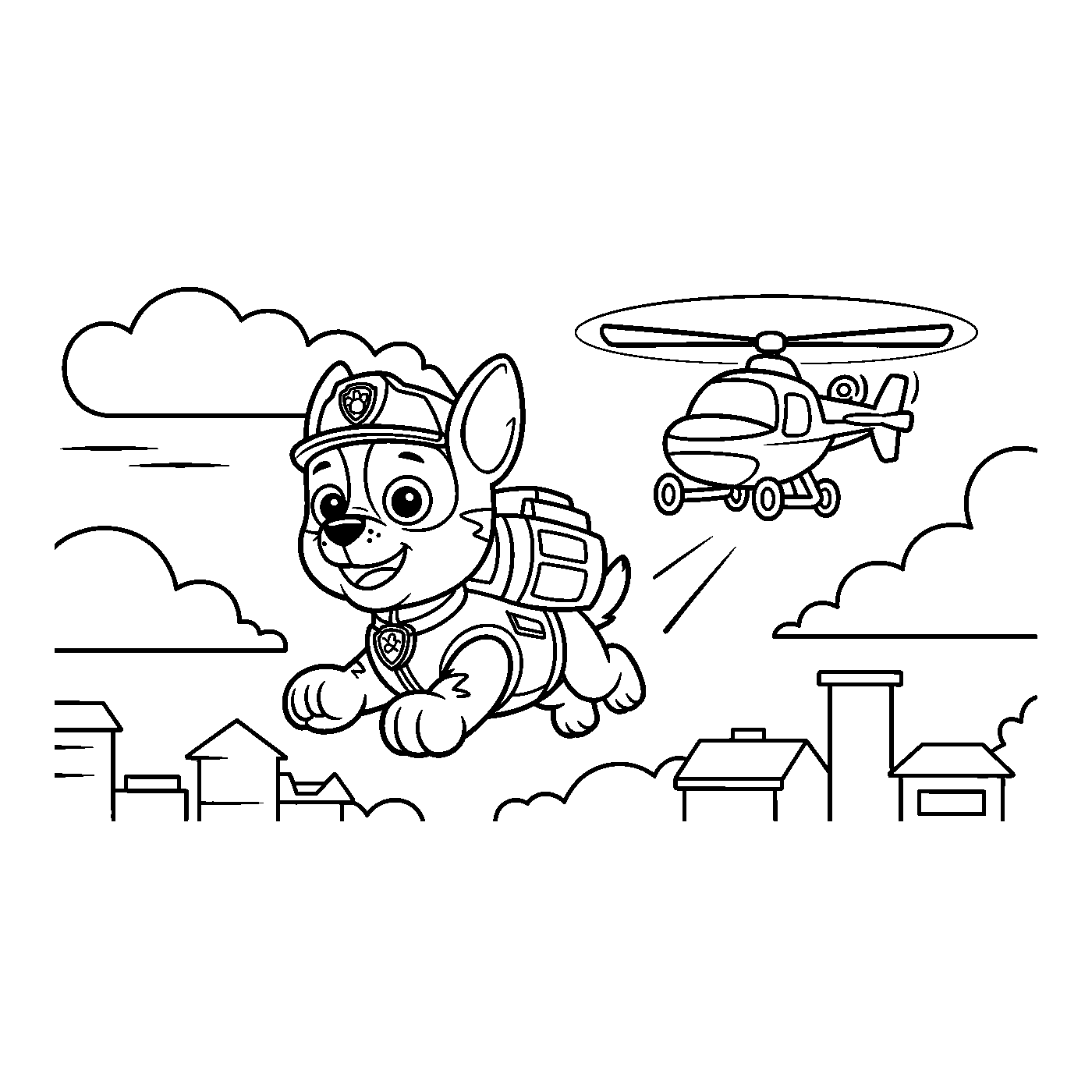 Coloriage Pat Patrouille gratuit à imprimer : camion de secours à colorier